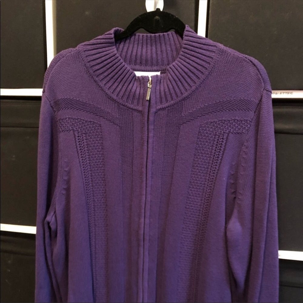 NWT-CJ BANKS PURPLE Cable Knit SWEATER 2X